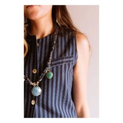 Lipp Sleeveless Striped Jacket | Navy Blue -Best Cloths Shop unnamed file 412