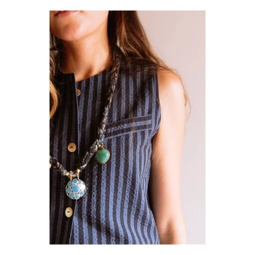 Lipp Sleeveless Striped Jacket | Navy Blue - Image 4
