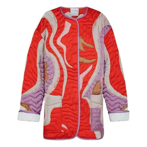 FORTE_FORTE Embroidered Quilted Jacket | Blood Orange