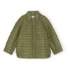 Ganni Shiny Recycled Material Quilted Jacket | Khaki