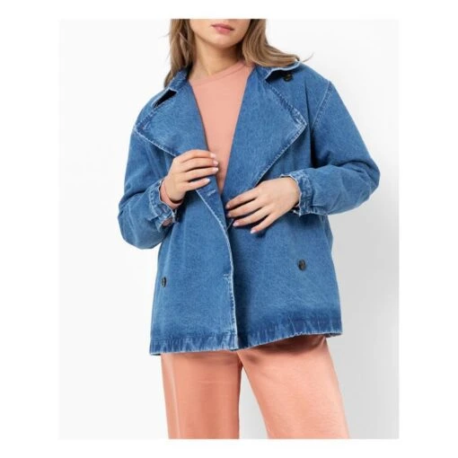 Denim Trench Jacket | Blue - Image 3