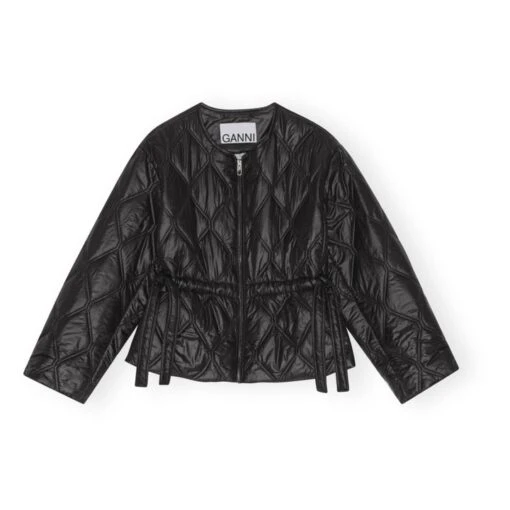 Ganni Veste Matelassée Shiny Matières Recyclées | Black
