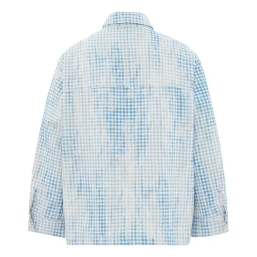 Bonnie Cotton And Linen Check Jacket | Azure Blue - Image 7