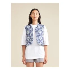 Bellerose Ingrid Quilted Sleeveless Jacket - Women's Collection | Blue -Best Cloths Shop unnamed file 621