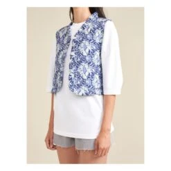 Bellerose Ingrid Quilted Sleeveless Jacket - Women's Collection | Blue -Best Cloths Shop unnamed file 623
