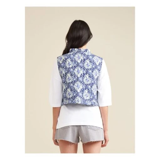Bellerose Ingrid Quilted Sleeveless Jacket - Women's Collection | Blue - Image 7