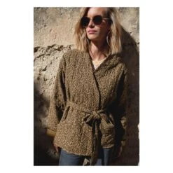 Sakura Quilted Cotton Gauze Jacket - Women's Collection | Caramel -Best Cloths Shop unnamed file 636