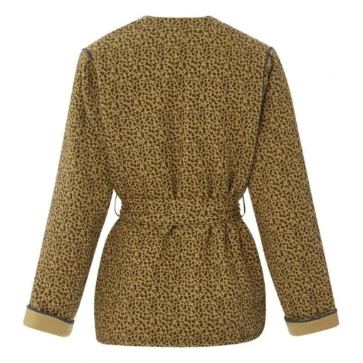 Sakura Quilted Cotton Gauze Jacket - Women's Collection | Caramel - Image 4
