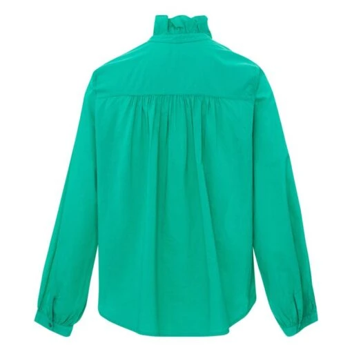 Caspian Cotton Poplin Blouse | Green - Image 5