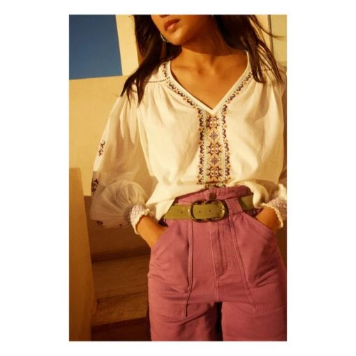 Embroidered Blouse | Off White - Image 2