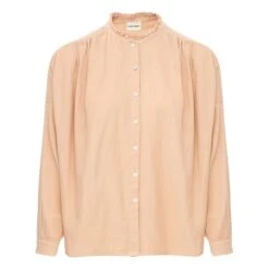 Almond Double Cotton Muslin Blouse - Women’s Collection | Peach