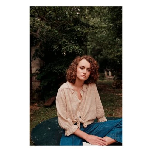 Polka Dot Blouse - Women’s Collection | Peach - Image 2