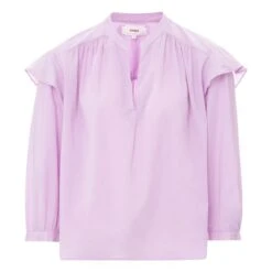 Aria Cotton Poplin Blouse | Lilac