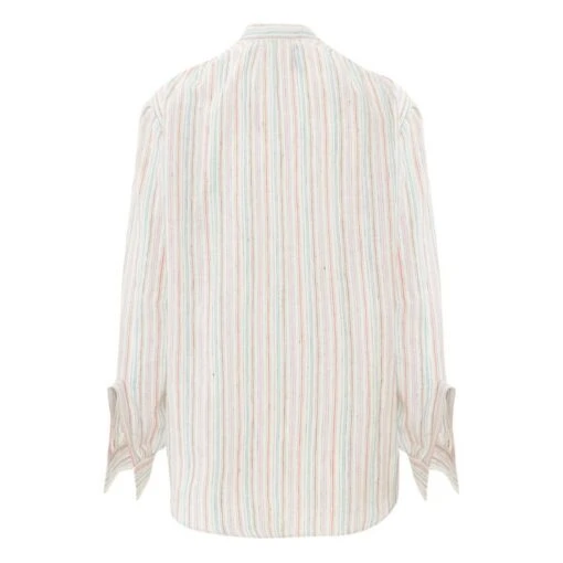 Juul Striped Linen Blouse | Pink - Image 5