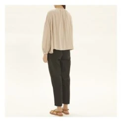 Erica Bubble Crepe Blouse | Sand -Best Cloths Shop unnamed file 736