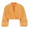 Cropped Cotton Muslin Blouse | Yellow -Best Cloths Shop unnamed file 762
