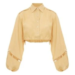 Crop Collar Blouse | Yellow