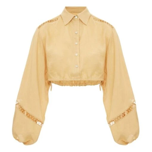 Crop Collar Blouse | Yellow