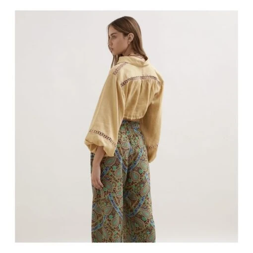 Crop Collar Blouse | Yellow - Image 3