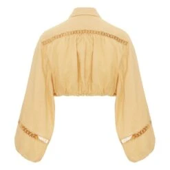 Crop Collar Blouse | Yellow -Best Cloths Shop unnamed file 794