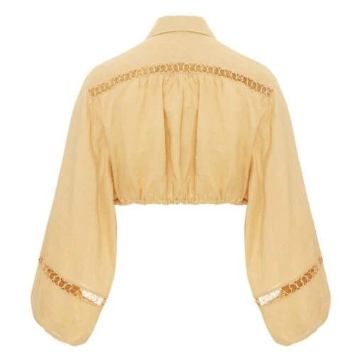 Crop Collar Blouse | Yellow - Image 5