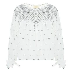 Cecile Embroidered Blouse | White