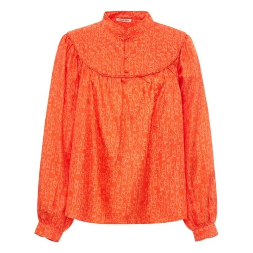Stella Nova Amalie Silk Blouse | Orange - Image 2