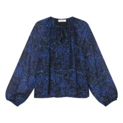 Twins Muse Silk Blouse | Midnight Blue