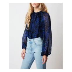 Twins Muse Silk Blouse | Midnight Blue -Best Cloths Shop unnamed file 867