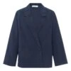 Cotton And Linen Jacket With 2 Buttons | Navy Blue -Best Cloths Shop unnamed file 87