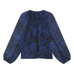 Twins Muse Silk Blouse | Midnight Blue -Best Cloths Shop unnamed file 870