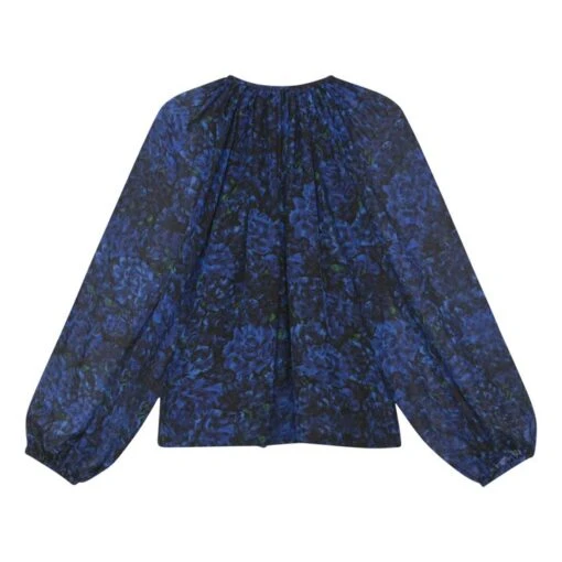 Twins Muse Silk Blouse | Midnight Blue - Image 6