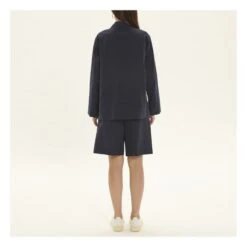 Cotton And Linen Jacket With 2 Buttons | Navy Blue -Best Cloths Shop unnamed file 89
