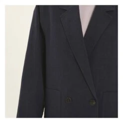 Cotton And Linen Jacket With 2 Buttons | Navy Blue -Best Cloths Shop unnamed file 90