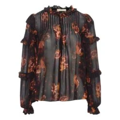 ULLA JOHNSON Miray Silk Blouse | Black