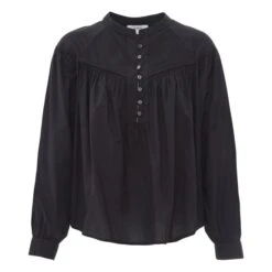 Delilah Cotton Poplin Blouse | Black