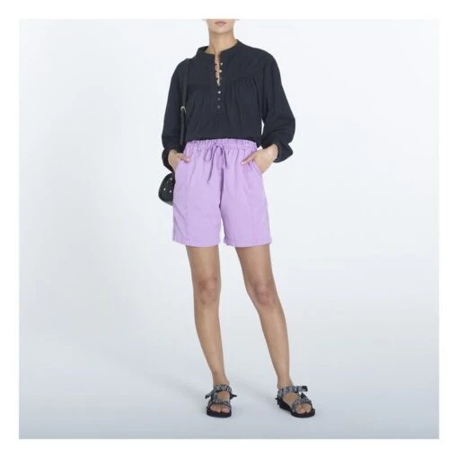 Delilah Cotton Poplin Blouse | Black - Image 2