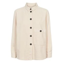 Mara Organic Cotton Overshirt Jacket | Ecru