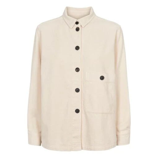 Mara Organic Cotton Overshirt Jacket | Ecru