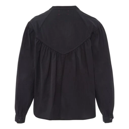 Delilah Cotton Poplin Blouse | Black - Image 5