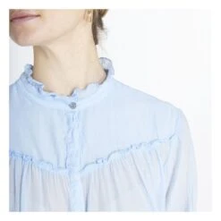 Cotton Muslin And Silk Blouse | Blue -Best Cloths Shop unnamed file 955